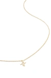 Monica Vinader 14kt Yellow Gold Small Initial X Necklace In 14kt Solid Gold - X