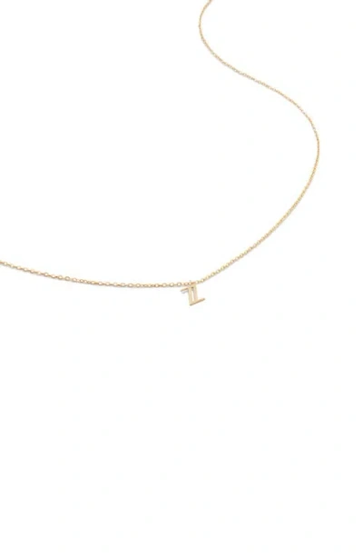 Monica Vinader Small Initial Pendant Necklace In 14kt Solid Gold - Z