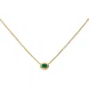 Monica Vinader Gold Odyssey Gemstone Small Chain Necklace Green Onyx In 18ct Gold Vermeil/green Onyx
