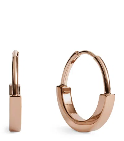 Monica Vinader Small Rose Gold Vermeil Linear Hoop Earrings