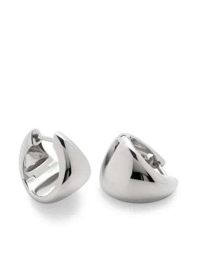 Monica Vinader Small Tapered Hoop Earrings In Silver