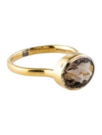 Pre-owned Monica Vinader Smokey Quartz Cocktail Ring In Multi