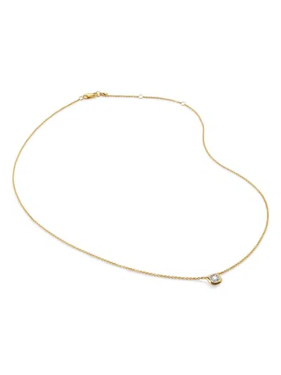 Monica Vinader Womens Yellow Gold Solitaire 18ct Yellow Gold-plated Vermeil Sterling-silver And 0.06