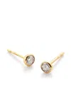 Monica Vinader Gold Solitaire Diamond Stud Earrings Lab Grown Diamond In Gold
