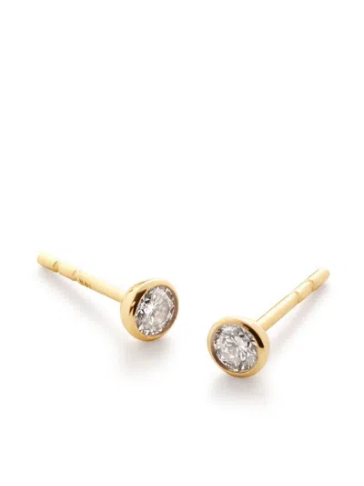 MONICA VINADER 18KT GOLD VERMEIL SOLITAIRE DIAMOND EARRINGS