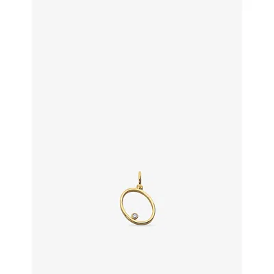 Monica Vinader Solitaire Diamond Initial O 18ct Yellow-gold Vermeil And 0.035ct  Lab-grown Diamond Pendant