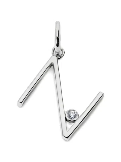 Monica Vinader Solitaire Diamond Initial Pendant In Metallic