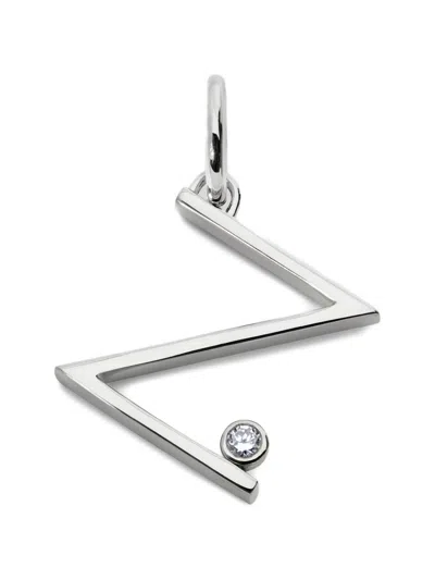 Monica Vinader Solitaire Diamond Initial Pendant In Silver