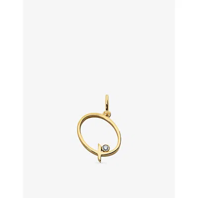 Monica Vinader Solitaire Diamond Initial Q 18ct Yellow-gold Vermeil And 0.035ct&nbsp; Lab-grown Diamond Pendant
