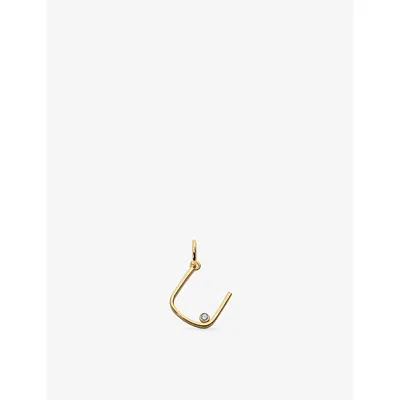 Monica Vinader Solitaire Diamond Initial U 18ct Yellow-gold Vermeil And 0.035ct  Lab-grown Diamond Pendant