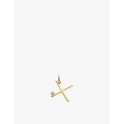 Monica Vinader Solitaire Diamond Initial X 18ct Yellow-gold Vermeil And 0.035ct  Lab-grown Diamond Pendant