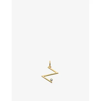 Monica Vinader Solitaire Diamond Initial Z 18ct Yellow-gold Vermeil And 0.035ct  Lab-grown Diamond Pendant