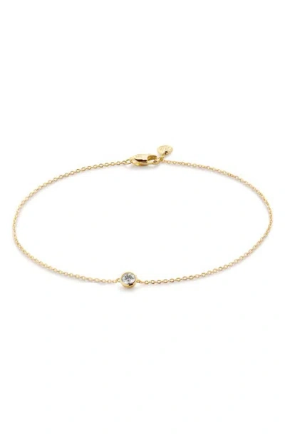 Monica Vinader 14kt Yellow Gold Solitaire Diamond Bracelet In 14k Gold/diamond