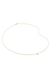 Monica Vinader Solitaire Diamond Pendant Necklace In Gold