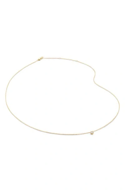 Monica Vinader 14kt Yellow Gold Essentials Diamond Necklace In 14k Gold/diamond