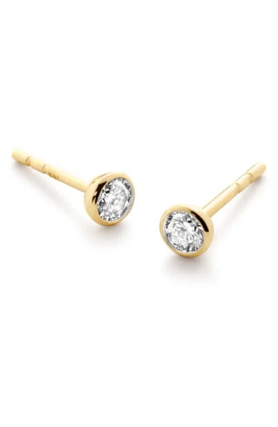 Monica Vinader Solitaire Diamond Earrings In 14k Gold/diamond