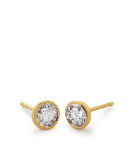 Monica Vinader Solitaire Earrings In Gold