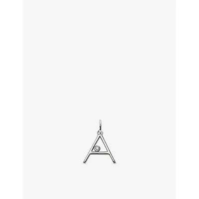 Monica Vinader Solitaire Initial A Sterling-silver And Lab-grown Diamond Pendant