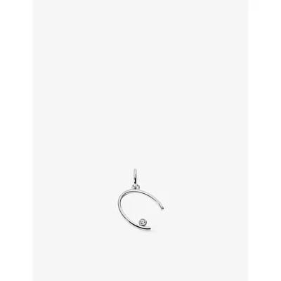 Monica Vinader Solitaire Initial C Sterling-silver And Lab-grown Diamond Pendant