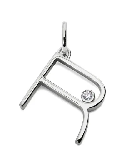 Monica Vinader Solitaire Initial Diamond Pendant In Silver