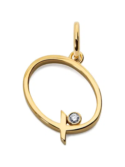 Monica Vinader Solitaire Initial Pendant In Gold
