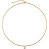 Monica Vinader Solitaire Lab Grown Diamond Pendant Snake Chain Necklace In Gold