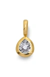 Monica Vinader Womens Pear Solitaire 18ct Yellow Gold Vermeil And 0.06ct Lab Grown Diamond Pendant
