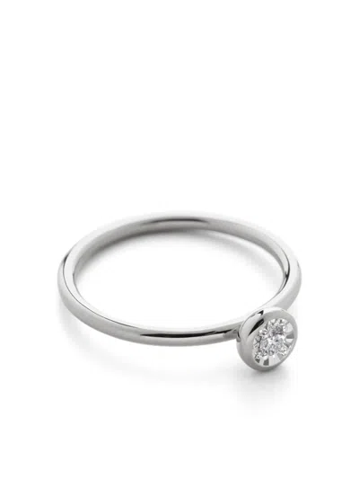 Monica Vinader Sterling Silver Solitaire Diamond Ring Lab Grown Diamond