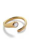 Monica Vinader Diamond Essentials Open Wrap Ring In Gold