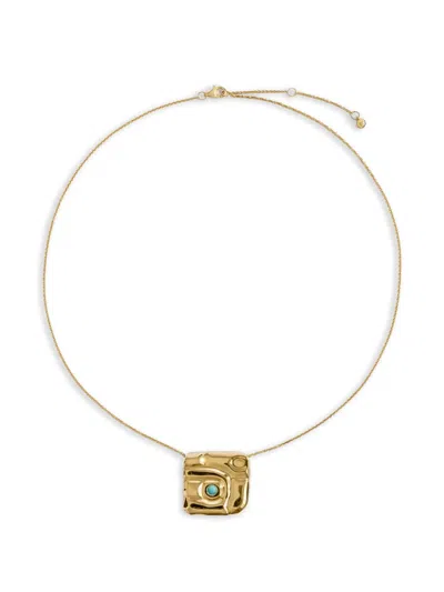 Monica Vinader Halskette Mit Eckigem Anhänger In Gold