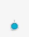 Monica Vinader Womens Sterling Silver St Christopher Recycled Sterling-silver And Turquoise Charm Pe In Sterling Silver