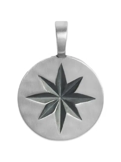 Monica Vinader Star-engraved Pendant Necklace In Silver