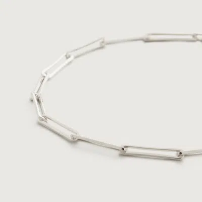 Monica Vinader Sterling Silver Alta Long Link Necklace Adjustable 43cm/17' In Metallic