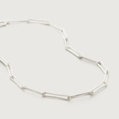 Monica Vinader Sterling Silver Alta Long Link Necklace Adjustable 56cm/22' In Metallic