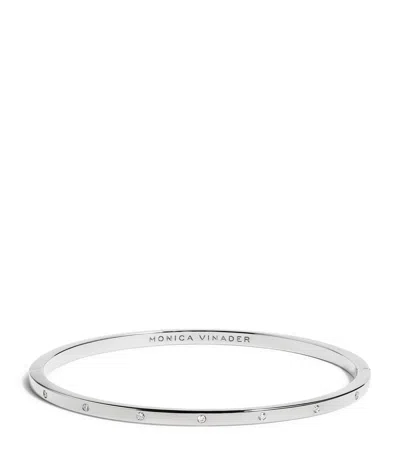 Monica Vinader Sterling Silver And Diamond Essentials Bangle
