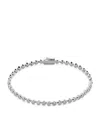 Monica Vinader Sterling Silver And Diamond Essentials Tennis Bracelet In Silver