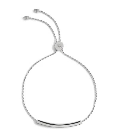 Monica Vinader Sterling Silver And Diamond Pavé Linear Friendship Bracelet
