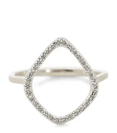 Monica Vinader Sterling Silver And Diamond Riva Kite Ring In Metallic