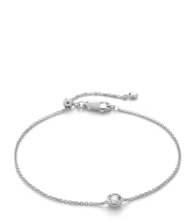 Monica Vinader Sterling Silver And Diamond Solitaire Bracelet