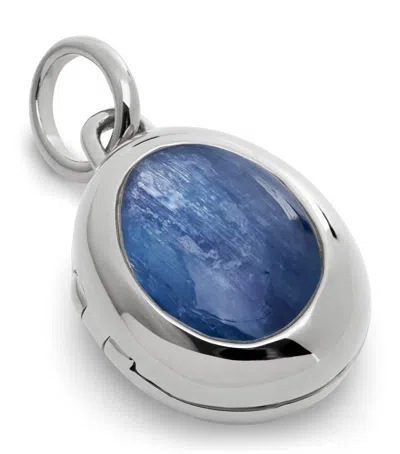 Monica Vinader Sterling Silver And Kyanite September Birthstone Locket