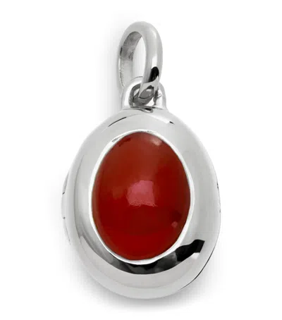 Monica Vinader Sterling Silver And Red Onyx January Birthstone Locket