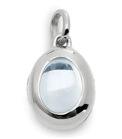 Monica Vinader Sterling Silver And Rock Crystal April Birthstone Locket