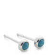 Monica Vinader Sterling Silver And Turquoise Gemstone Stud Earrings In Metallic