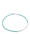 Monica Vinader Sterling Silver And Turquoise Mini Nugget Gemstone Beaded Necklace In Blue