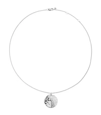 Monica Vinader Sterling Silver Aquarius Zodiac Necklace In White