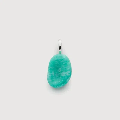 Monica Vinader Sterling Silver Aria Gemstone Pendant Amazonite In Purple