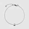 Monica Vinader Sterling Silver Asscher Diamond Chain Bracelet Lab Grown Diamond In Silver