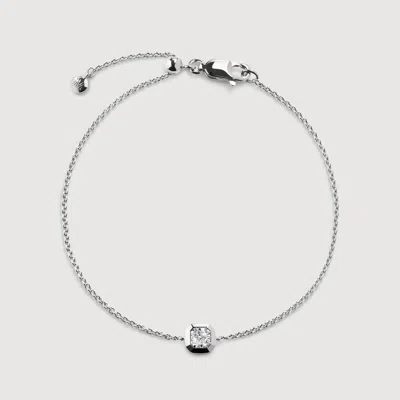 Monica Vinader Sterling Silver Asscher Diamond Chain Bracelet Lab Grown Diamond
