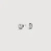 Monica Vinader Sterling Silver Asscher Diamond Stud Earrings Lab Grown Diamond In Silver