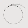Monica Vinader Sterling Silver Beaded Rope Chain Bracelet In Silver